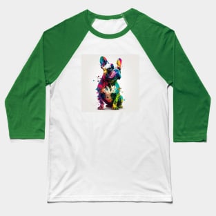 French Bulldog Color Explosion Baseball T-Shirt